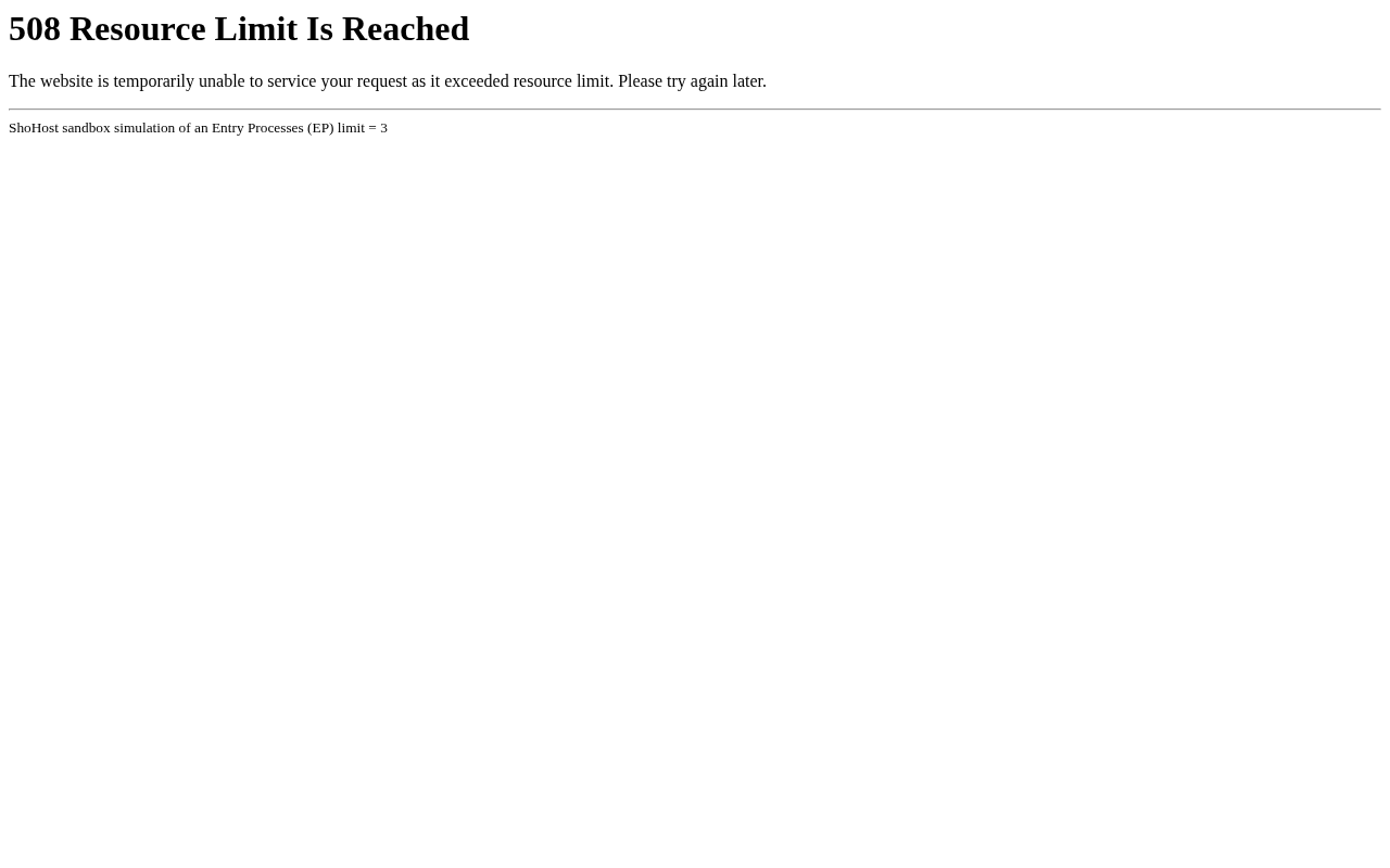 508 Resource Limit Is Reached error page in a browser
